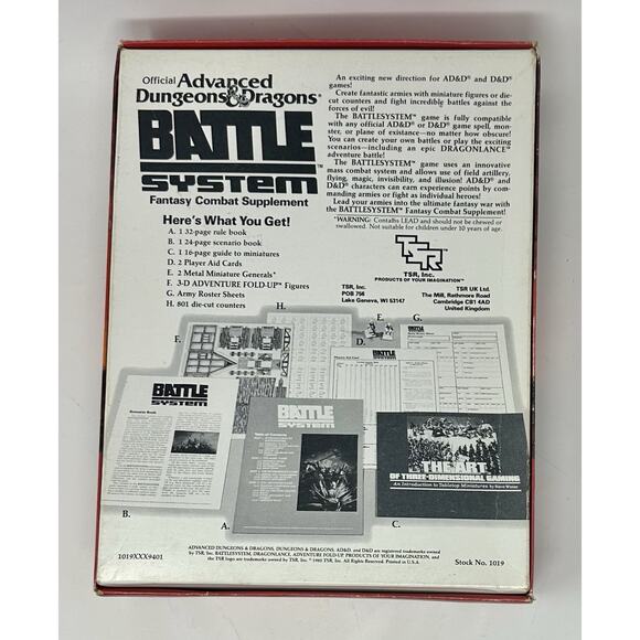 Advanced Dungeons & Dragons AD&D Battle System 1985 TSR Complete - Picture 2 of 5